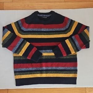 Lands' End Multicolor Striped Crewneck Sweater